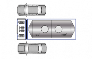Вариант КАЗС с двумя топливораздаточными колонками (10+10 м3). Исполнение 4